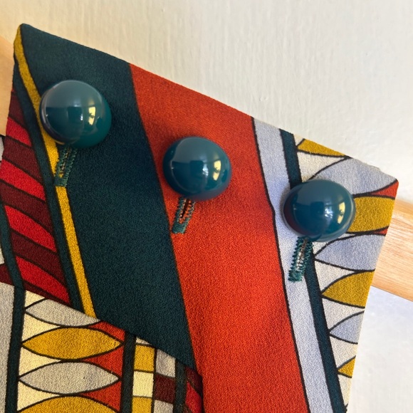 Tory Burch Julia Oceano Eden Border Striped Silk Dress Belted, 4 - Picture 5 of 9